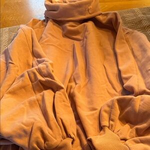 LIT Cozy Tan Oversized  Turtleneck Sweatshirt